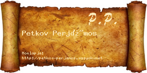 Petkov Perjámos névjegykártya